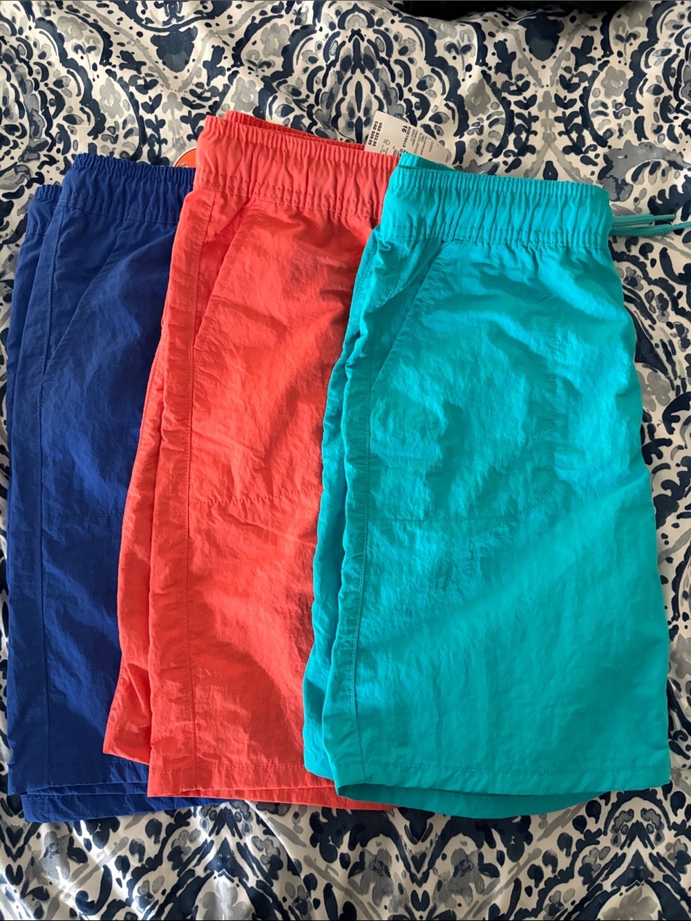 3-Pack Boys Casual Shorts in Turquoise, Cool Colbalt & Blood Orange